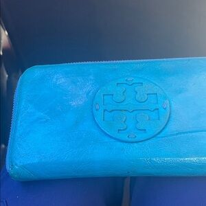 Tory Burch Blue Leather Wallet